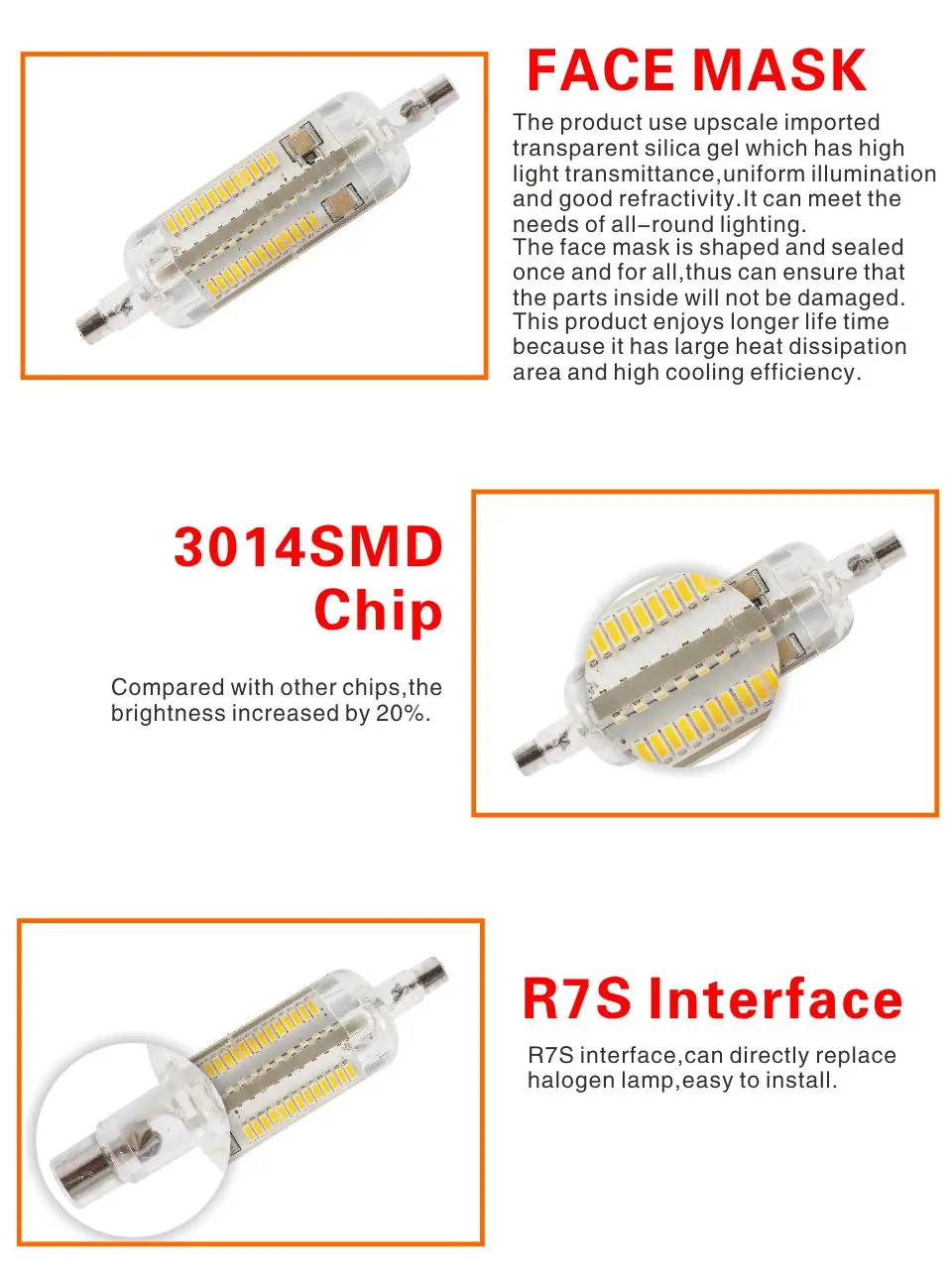 LATTUSO R7s Led 5 Вт 78 мм лампы 360 градусов 10 Вт 128 мм Светодиодные лампы R7s 3014 SMD светодиодные лампы заменить галогенные лампы диаметром 20 мм