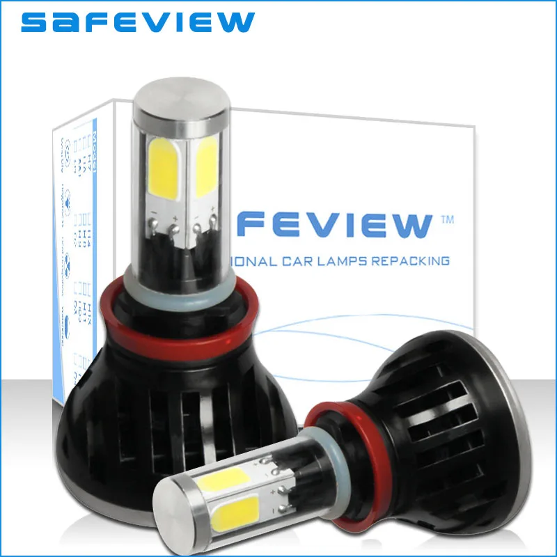 

SAFEVIEW H8 h9 h11 LED car Headlights Bulbs High Power 40W 4000LM LED With COB Chip Auto parts refit Headlight Single lamp