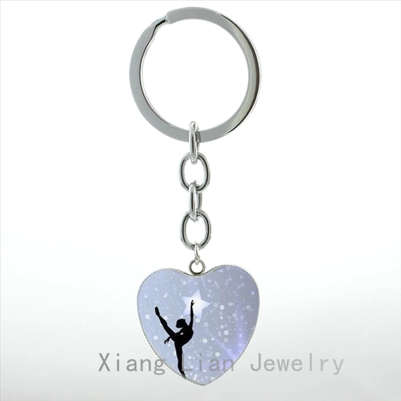 Love Heart Modern Dance Personalised Keyring