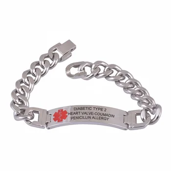 

316L Custom Engraved Bracelet Link Chain Bracelet Jewelry Free Engraved Infomation Quality Men Jewelry