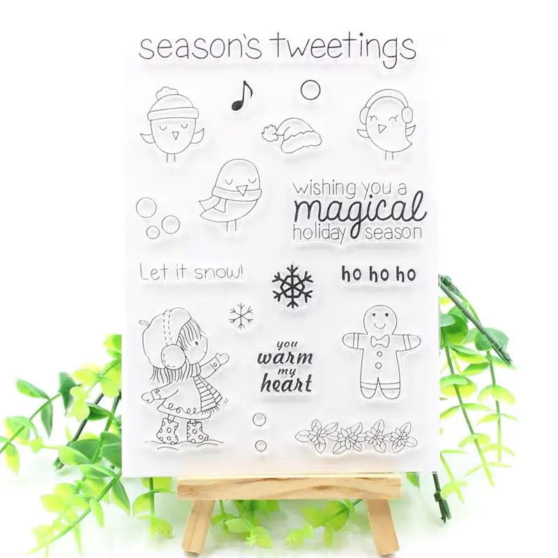 

KSCRAFT Let It Snow Transparent Clear Silicone Stamps for DIY Scrapbooking/Card Making/Kid Christmas Fun Decoration Supplies 378