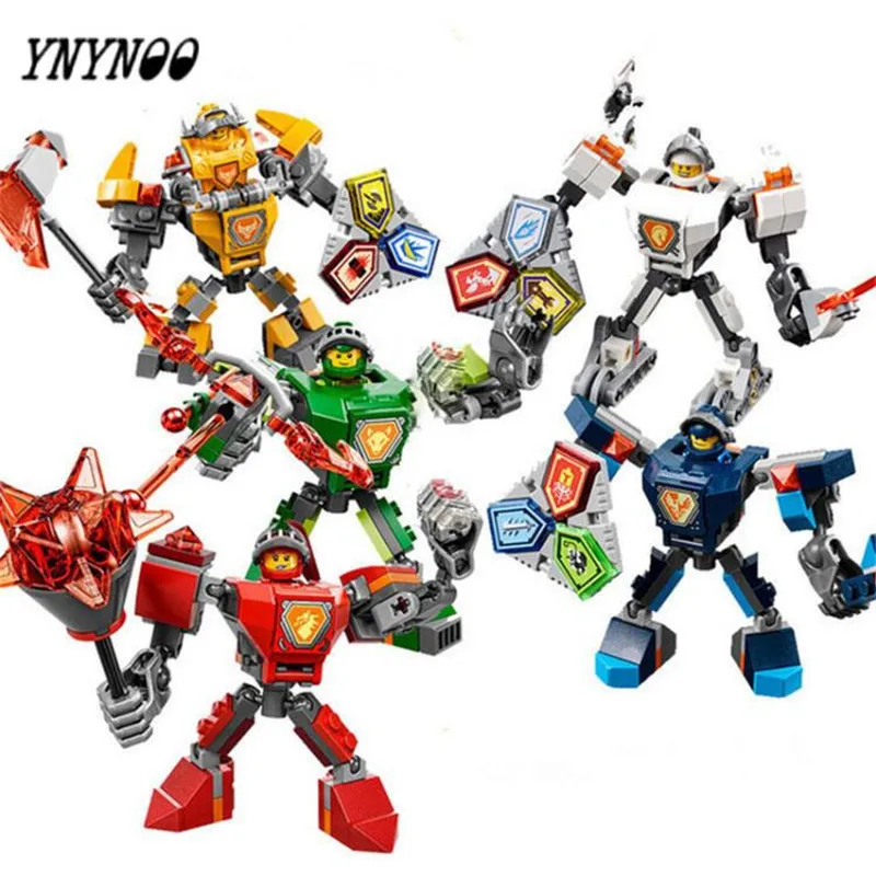 

(YNYNOO)10585 10586 10587 10588 10589 Nexus Knights Building Blocks set Macy Aaron AXL Lance Clay Battle Suit Kids bricks toys