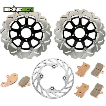

BIKINGBOY For Kawasaki Z1000 03 04 05 06 Z 1000 2003 2004 2005 2006 ZR1000 Front Rear Brake Discs Rotors Disks + Pads Full Set