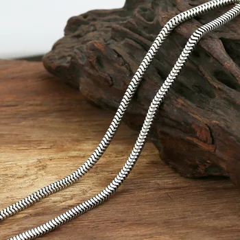 

sterling silver jewelry silver pendant S925 style all-match long snake bone necklace chain mechanism of 3MM lines