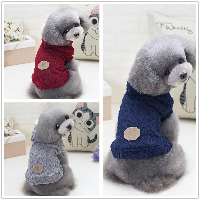 Classic Solid Color Dog Sweaters Hooded Dog Clothes Sports Hoody Jumper