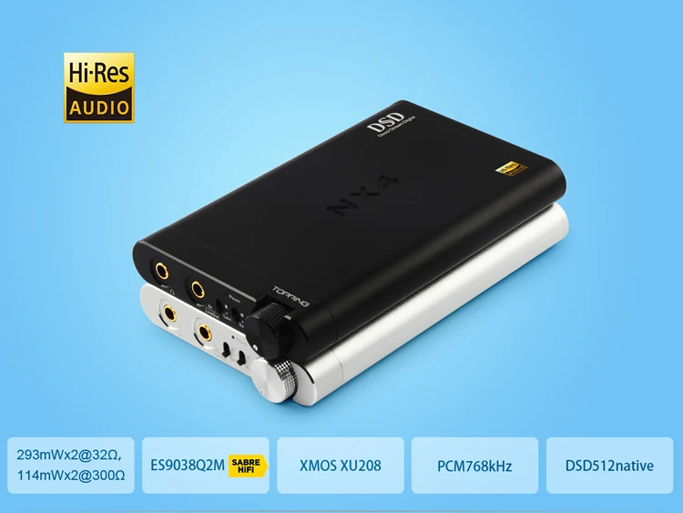 Topping NX4DSD ES9038Q2M USB DAC DSD AMP портативный Декодер Усилитель для наушников XMOS-XU208 NX4 DSD