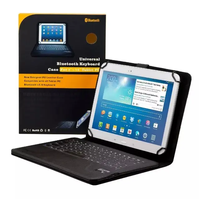 

Universal Dechatable Bluetooth Keyboard & PU Leather Case Cover w/ Stand For 10.1" HuaWei MediaPad T2 10.0 Pro