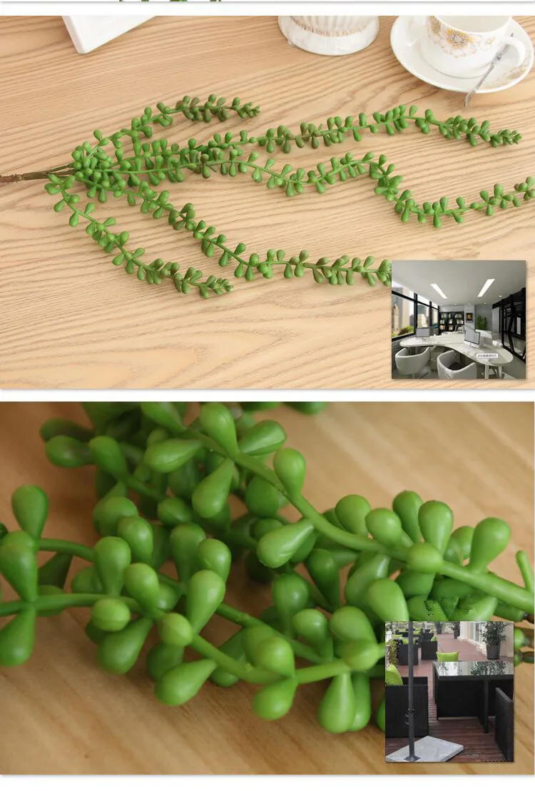 Flone Artificial Succulents Lover Tears Green Rattan Wall Hangings Simulation Plant Flower Branch Home Party Leisure Decor Plant (11)