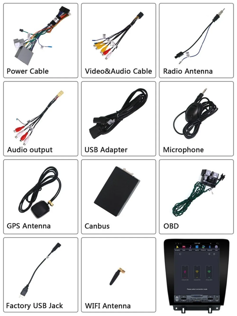Excellent Tesla style Android Car GPS Navigation For Ford Mustang 2010-2014 black head unit multimedia radio tape recorder no DVD player 5