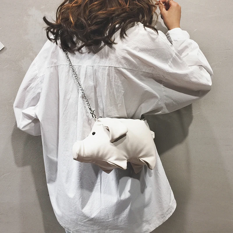 Carino Cuoio Delle Femminile Catena Il Della Crossbody Del bianco Spalla Modo Mini Borsa rosso Maiale Elaborazione Sacchetto Stile Di Messaggero Dell'unità Bol grigio Nero Flap Signore Bolsa rpwfrx
