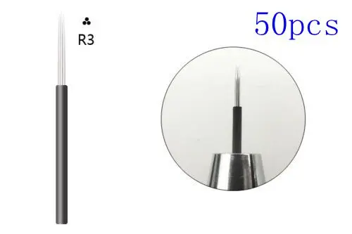 10 шт. круговые 3 штифта Профессиональные противотуманные Иглы для татуировки бровей микроблейдинг ИГЛЫ Перманентный макияж микроблепки принадлежности для татуировки