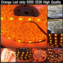 16.4ft 600nm True Orange led strip 5050 3528 SMD 5m 300 / 600 led tape rope lights 12V for Home Decoration Good quality