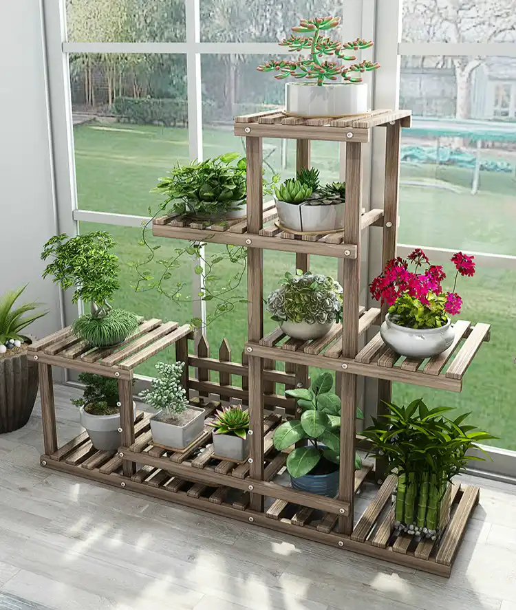 Detail Feedback Questions About Flower Rack Plant Stand Multi Wood Flower Rack Plant Stand Multi Wood Shelves Bonsai Display Shelf Indoor Outdoor Yard Garden Patio