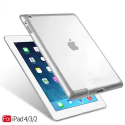 Прозрачный чехол из материала TPU чехол для 9,7 iPad 2/3/4, кристалл Вернуться Обложки защитный для Apple Планшеты ясно цвет: черный, синий Красный