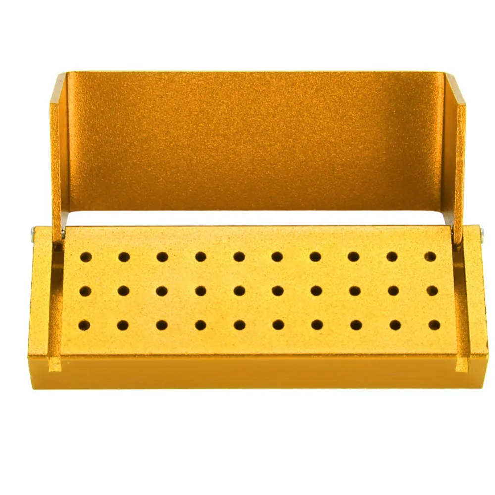 

Gold/Silver/Red/Blue/Purple Aluminium Disinfection Box Case Dental Bur Burs Block Holder Autoclavable Dentist Tool With 30 holes