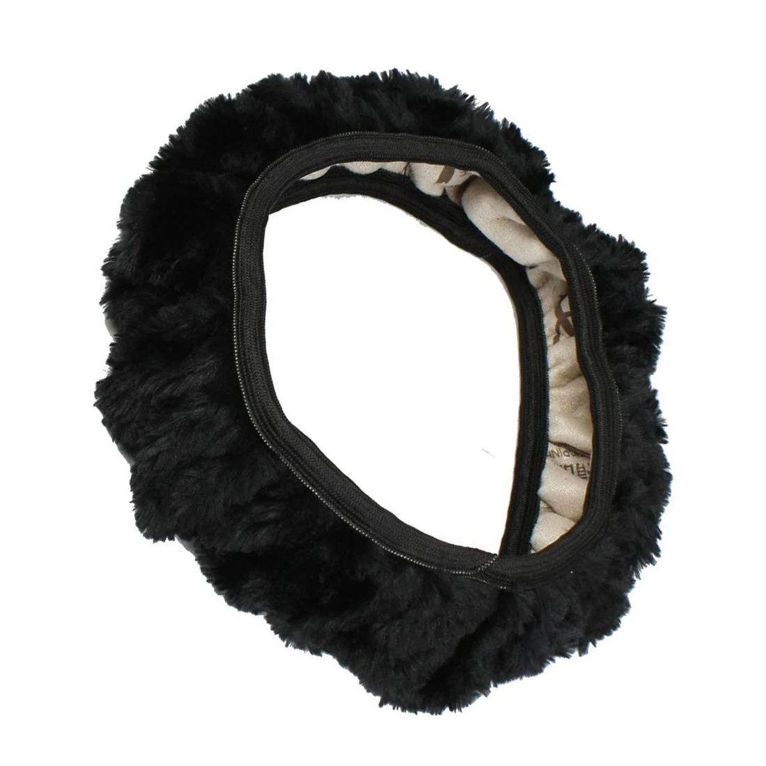 

car Antislip Plush Stretchy Shield Case Steering Wheel Cover Black