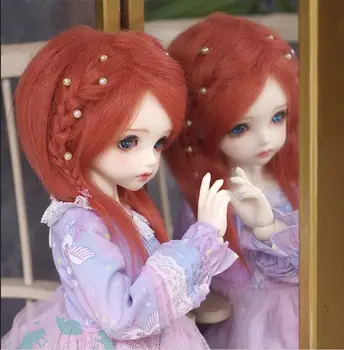 

New 1/12 12cm 3-4 inch 9-10cm 1/8 4-5 inch 14cm BJD fabric fur wig Peak Orange For AE PukiFee lati Doll Antiskid BJD Doll Wig