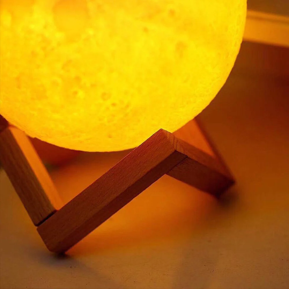 Удобный Перезаряжаемые 3D печать Луны лампы 2 Цвет изменить сенсорный переключатель Спальня книжный шкаф ночник домашнего декора