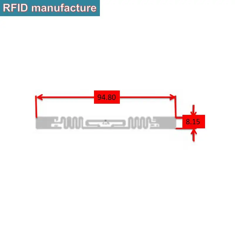 Alien 9640 UHF RFID влажная инкрустация клей 98*12 мм пассивный длинный диапазон EPC класс 1