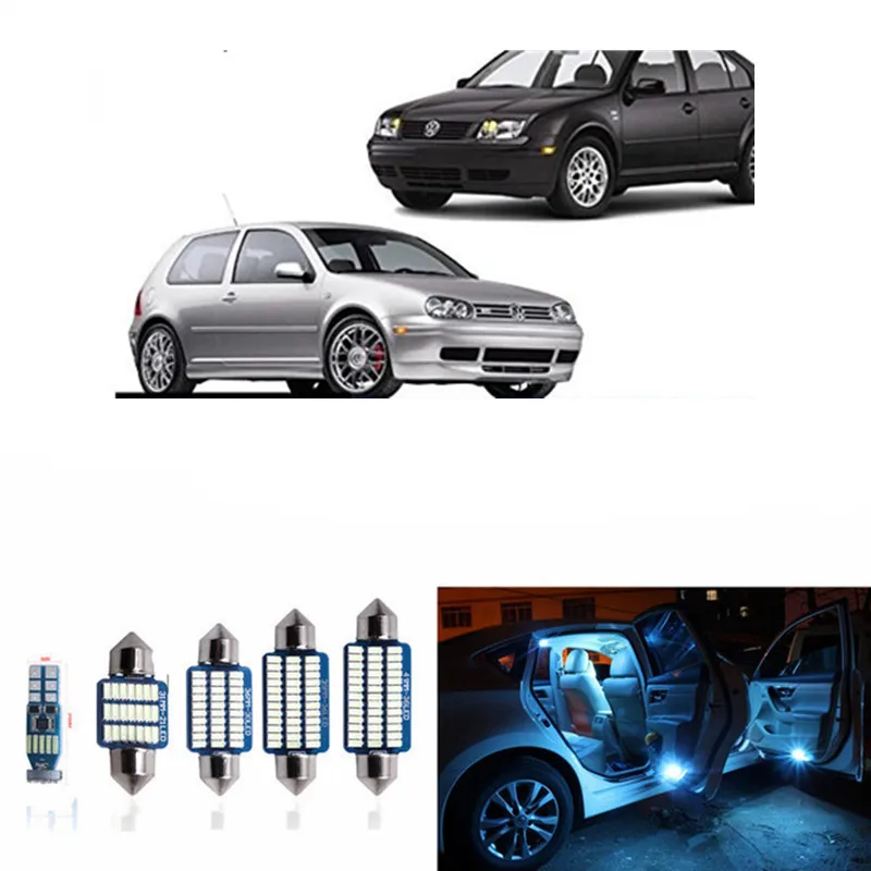 Online 15 unids CANbus bombilla led para 1999 2004 Volkswagen VW Mk4 Golf 4 GTI led luces interiores Accesorios reemplazo paquetes kit blanco