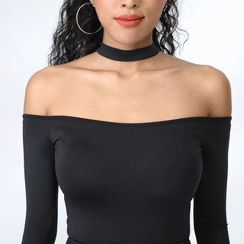 

2019 Latin Dance Tops Women Sexy Long Sleeves Rumba/Samba/Ballroom Cha Cha Dance Costumes Performance Dancing Costumes DQS1120