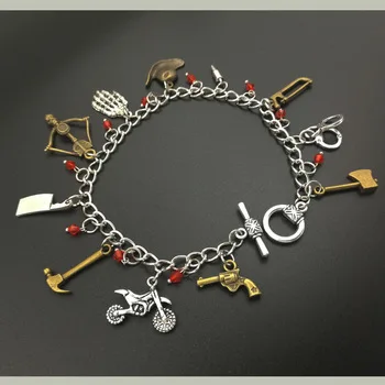 The walking dead tv inspirational charm bracelet fandom jewelry BF170