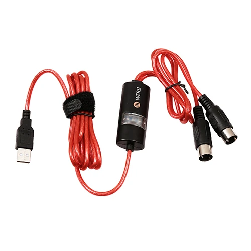 Usb-кабель MIDI-OUT конвертер USB в 2 MIDI интерфейс кабель-адаптер для ПК музыкальная клавиатура Синхронизация для Windows и Mac iOS клавиатура - Цвет: RED