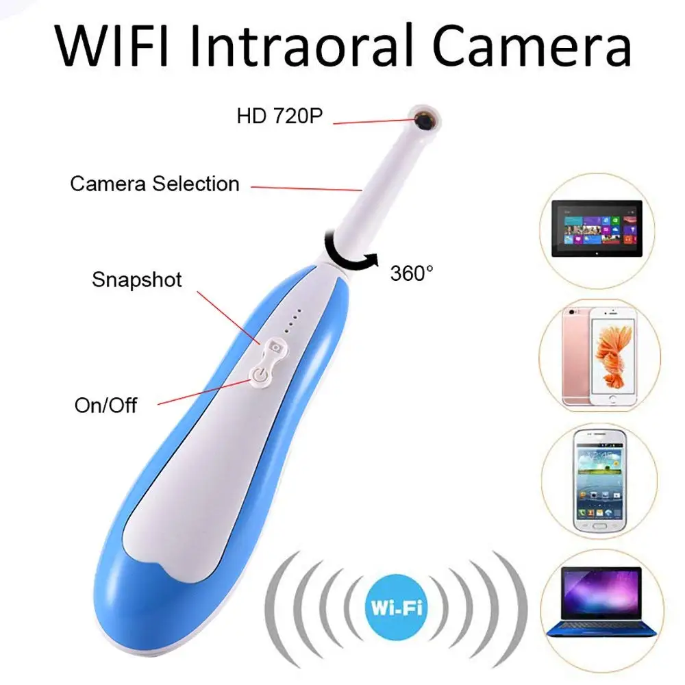 

WiFi Intraoral Camera Scope Endoscope Led Light USB Micro Cam Dental Teeth Shoot Video Oral Cam Dentist IP67 Waterproof