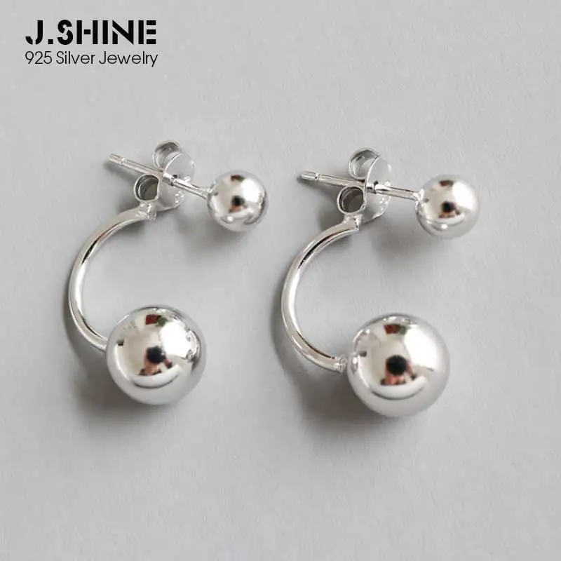 JShine модные серьги гвоздики из стерлингового серебра 925 пробы с двумя шариками