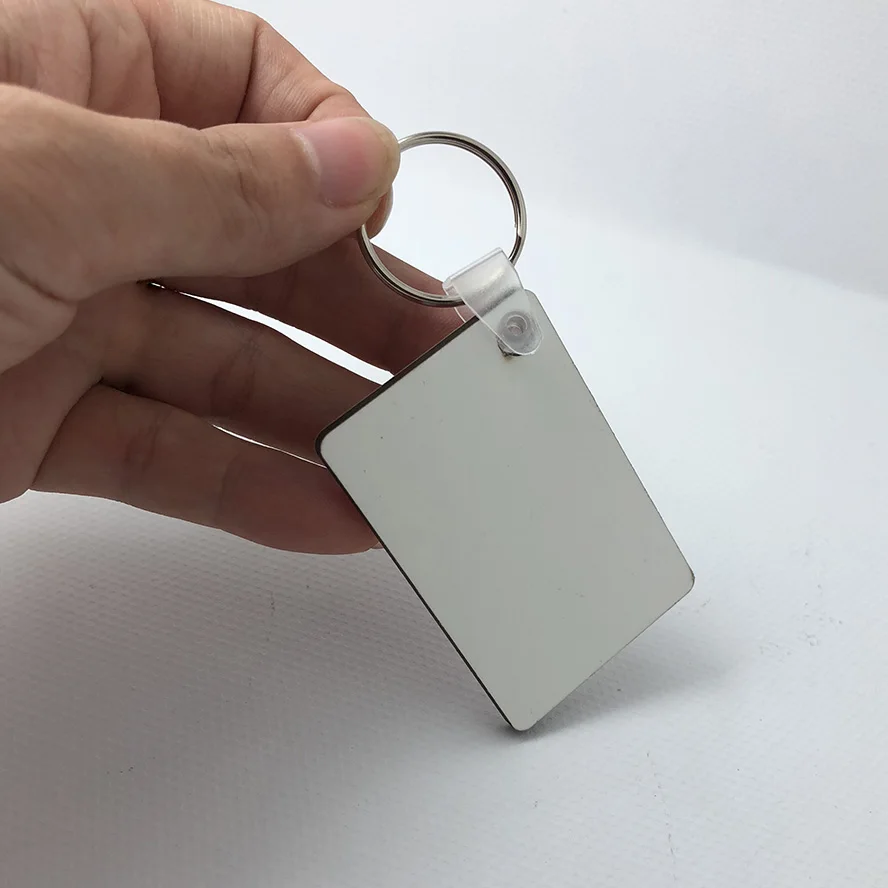 10 шт. MDF пустая цепочка для ключей сублимационный деревянный брелок для термопечати передачи фото подарки для рекламных акций с логотипом - Цвет: Rectangle