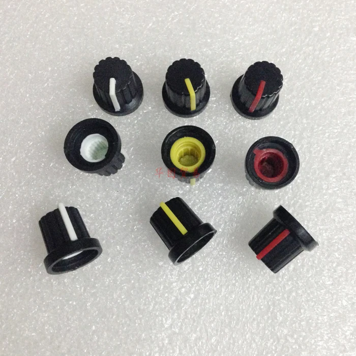 60pcs flower axis potentiometer plastic knob cap Rachides plum handle mixer audio volume switch plastic knob / hole 6mm