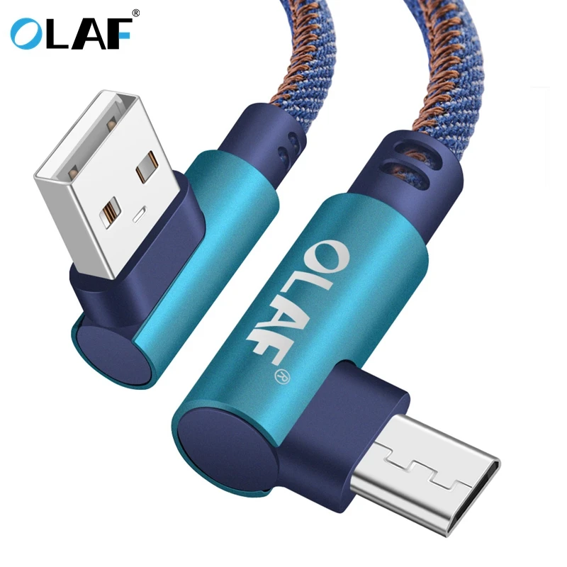 

OLAF Micro USB Cable 2A Fast Charger USB Cord 90 degree elbow Nylon Braided Data Cable for Samsung/Sony/Xiaomi Android Phone