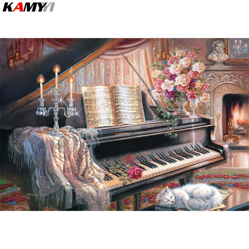 

Full Square/Round Drill 5D DIY Diamond Painting piano 3D Embroidery Cross Stitch Mosaic Rhinestone Decor HYY
