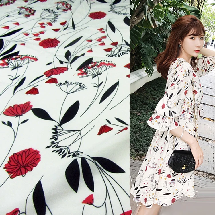 

145cm printed fabric meter without perspective chiffon fabric material drape scarf shirt dress polyester fabric child fabrics