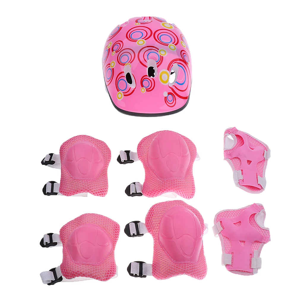 MagiDeal Kids Safety Helmet Knee Elbow Wrist Protective Pad Set for Inline Skating Bike Riding Cycling Kayaking Boating Sailing