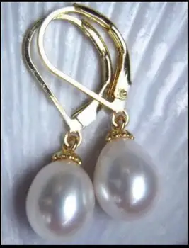 

PERFECT AAA 11x9MM south sea white pearl earrings