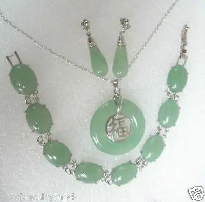 

Jewellery jade bracelet pendant necklace earrings sets >^^1>18K gold plated watch Quartz stone CZ crystal