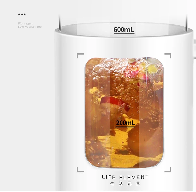 Мини многофункциональный электрический чайник, сохраняющий здоровье, стеклянный вареный чайник, бутылка для горячей воды, теплый чайник 220 В, 600 мл