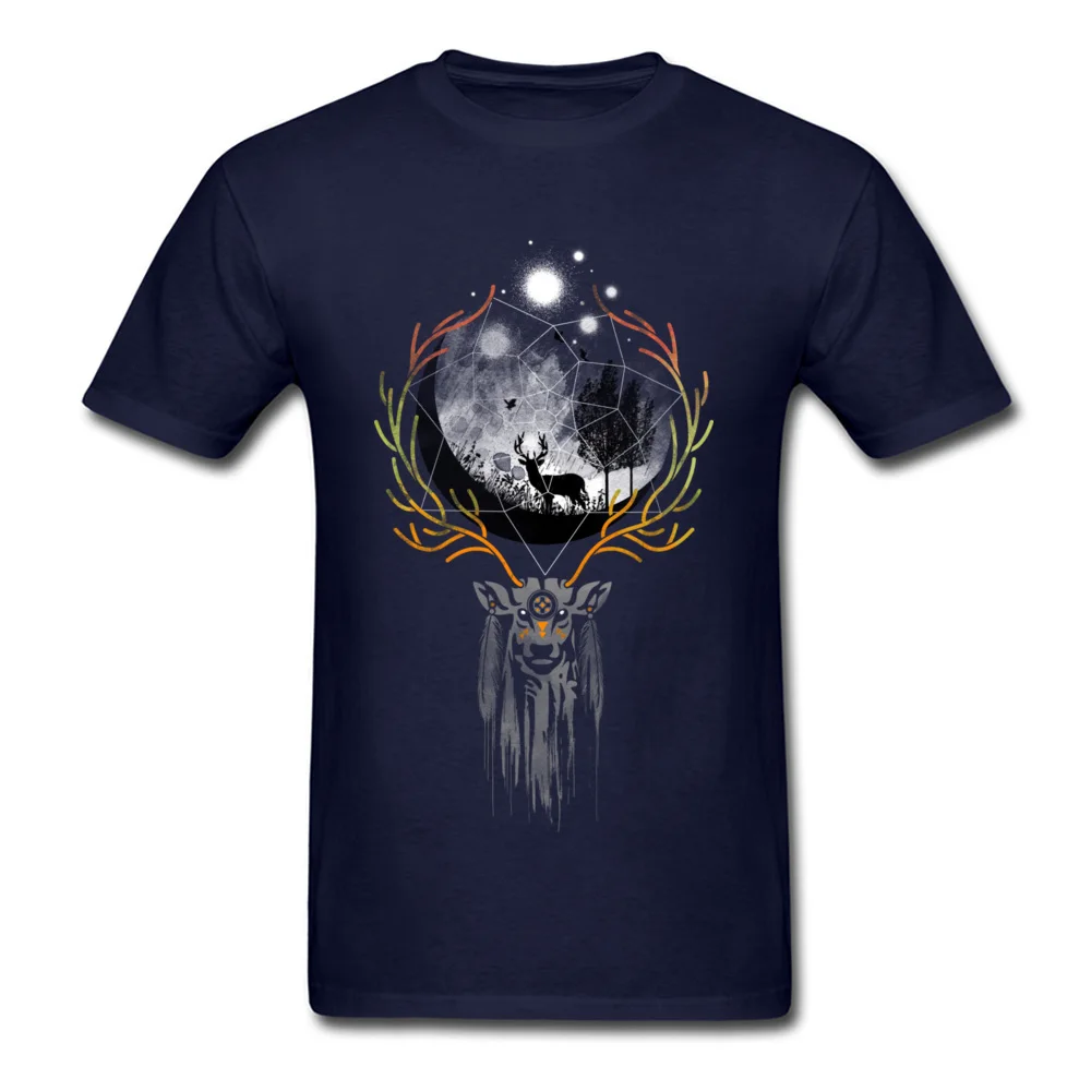 Cotton Men Short Sleeve Deer To Dream T Shirts Geek Tops & Tees 2018 Printed Round Collar Tops Shirts Drop Shipping Deer To Dream navy