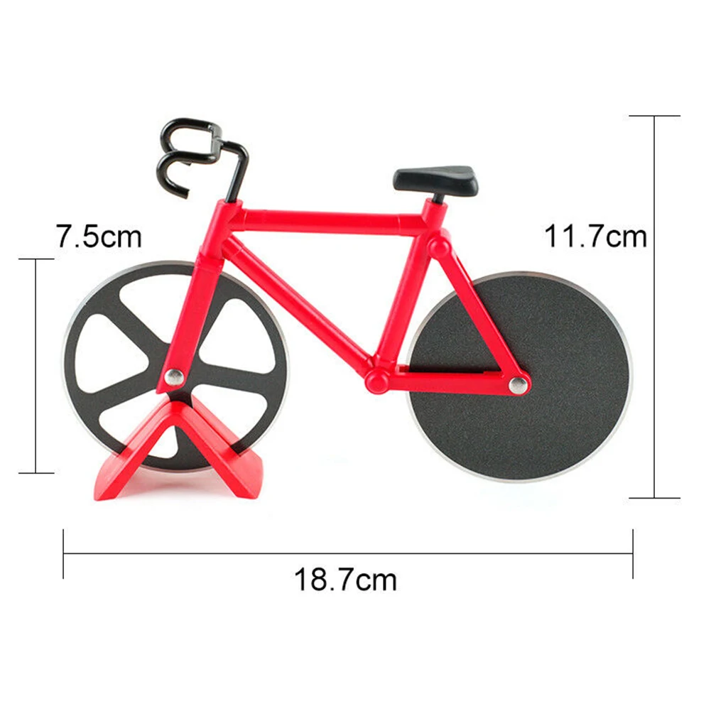 Новая нержавеющая сталь в форме велосипеда резак для пиццы, нож колесо кухонный измельчитель Ломтерезка