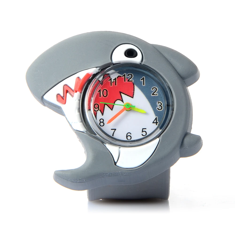 Shark Детские часы Relogio Infantil, детские часы с 3D изображением животных, резиновые кварцевые детские часы для девочек и мальчиков, милые часы Reloj Relogio Montre - Цвет: Shark