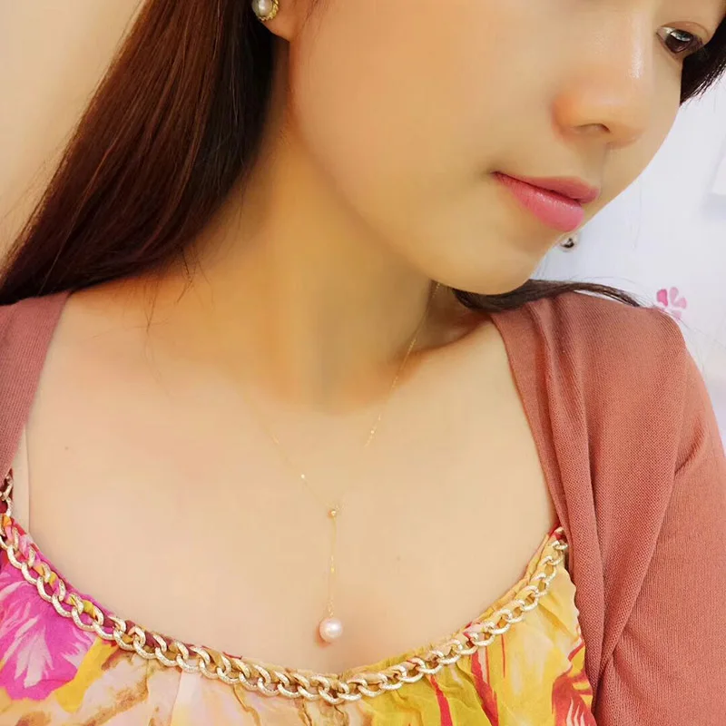 Женское Ожерелье из 18 каратного золота с натуральным жемчугом|necklace pendant gold|necklaces