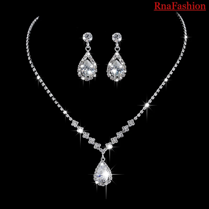 Goede RNAFASHION Crystal Bridal Sieraden Sets Zilver Kleur Hanger OU-99