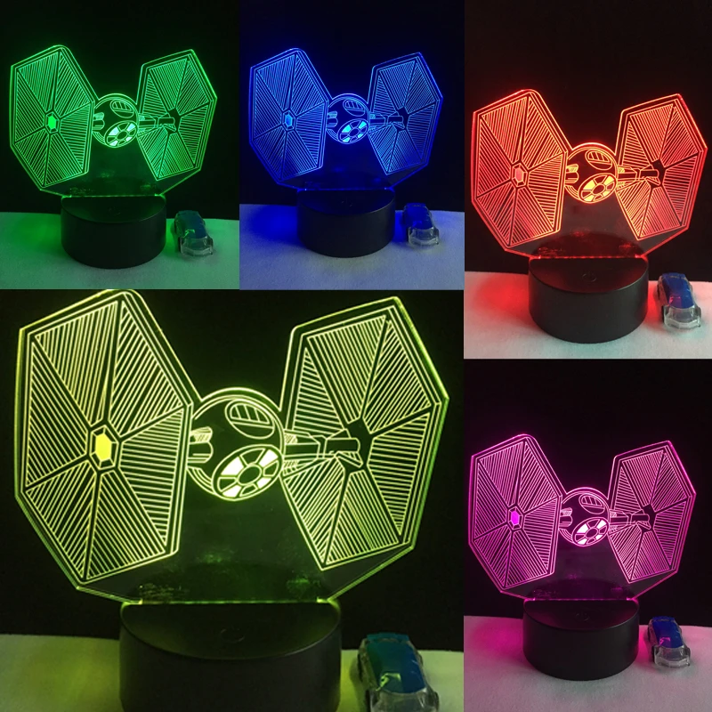  2017 Christmas Day RC Star Wars 3D USB LED Lamp Toys Cartoon Tie Fighter Desk lamp Visual Night Lig - 32816015685