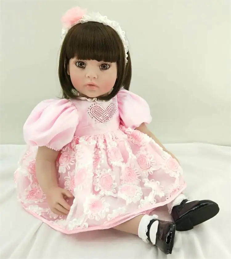 Pursue 20/50 cm Handmade Black Hair Baby Alive Doll Reborn Silicone Toddler Princess Girl Baby Doll Toys for Children Girls Toy