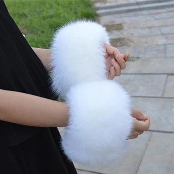 

Free Delivery Genuine Fox Fur Arm Warmer Lady Bracelet Real Wristband Glove Raccoon Fur Cuffs L#151