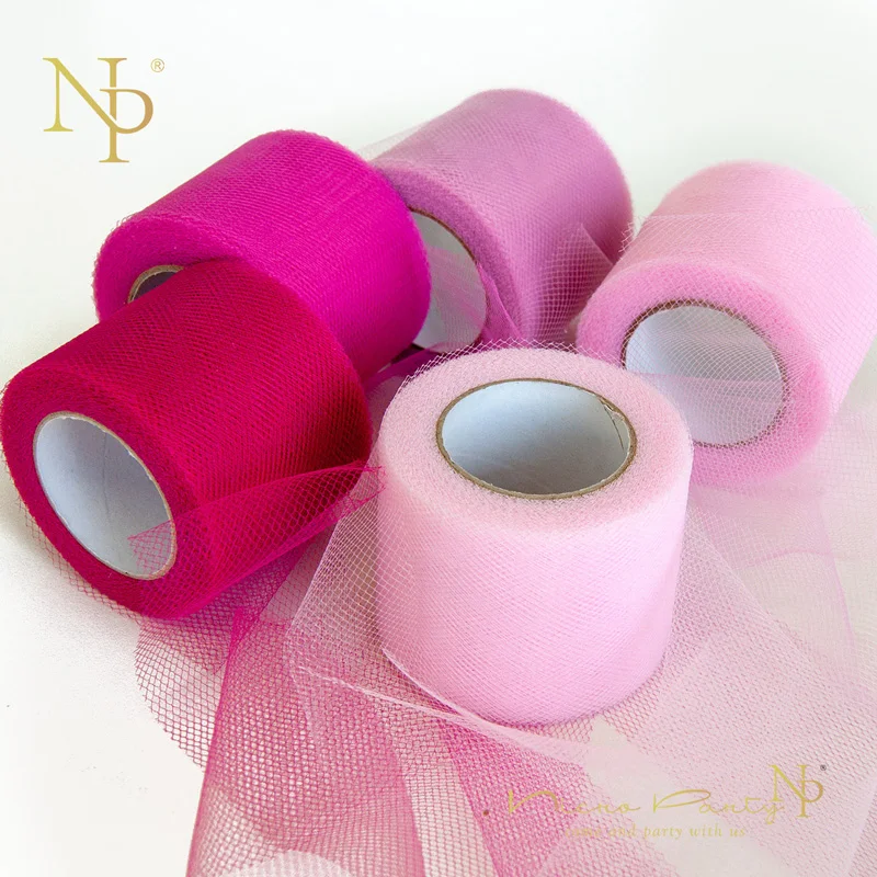 

Nicro 5pcs/set Pink Gradient Tulle Rolls 25 Yards DIY Skirt Wedding Valentine's Day Baby Girl Decor Decoration Party #Tul06