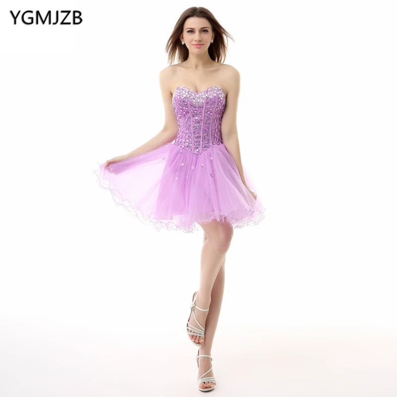 Little Dress Purple Cocktail Dresses 2018 A Line Sweetheart