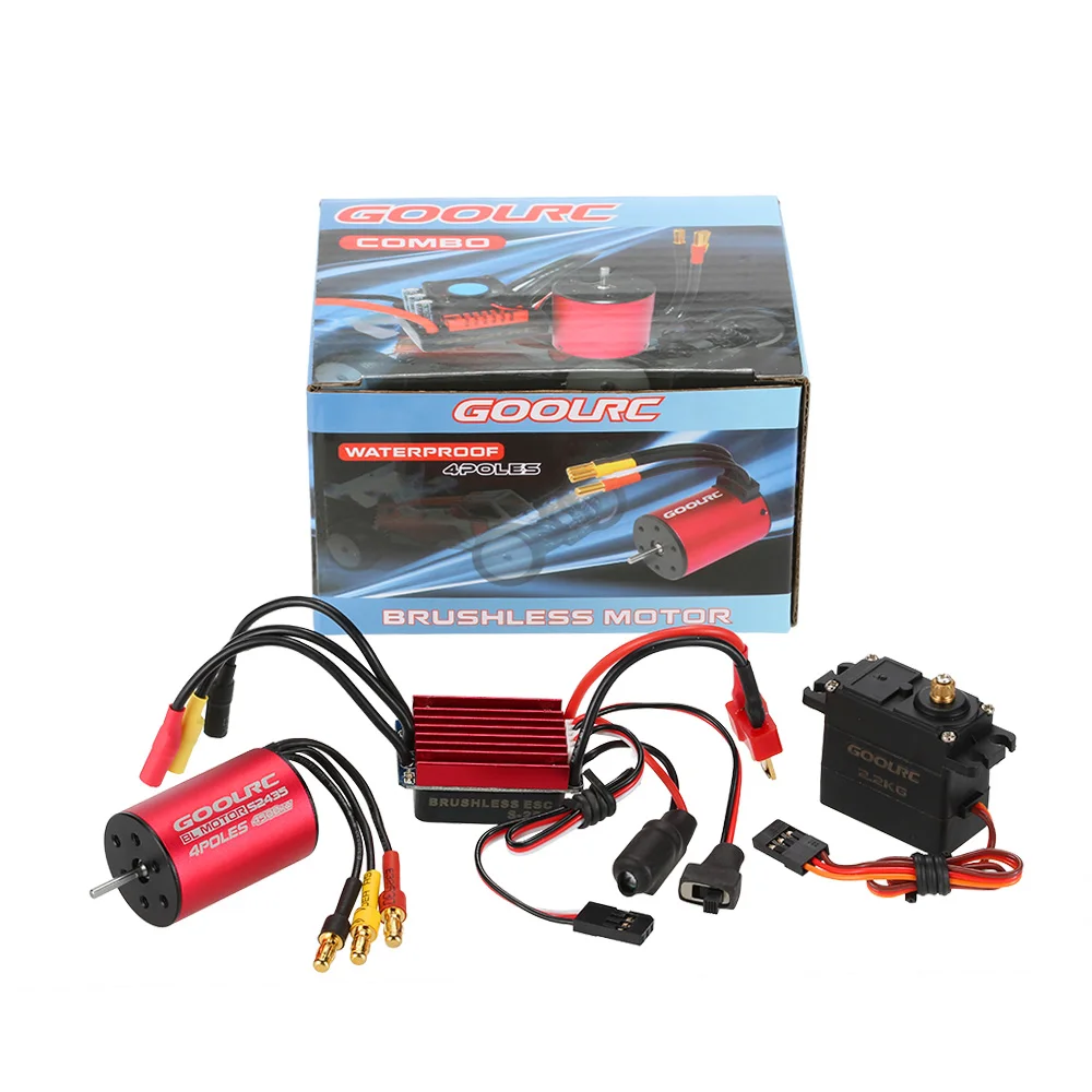 GoolRC S2435 4500KV бесщеточный двигатель S-25A ESC с 2,2 кг металлическим редуктором сервопривод обновленный бесщеточный комбо набор для 1/16 1/18 RC автомобиль грузовик