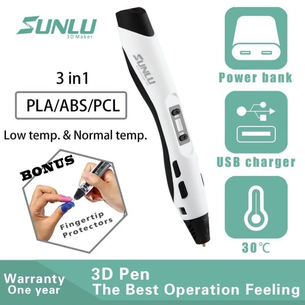 

Low Temperature 3D Printing Pen With LED Screen For Children Scribble 3D Pens Support 1.75mm PLA/PCL/ABS Filament Education Tool